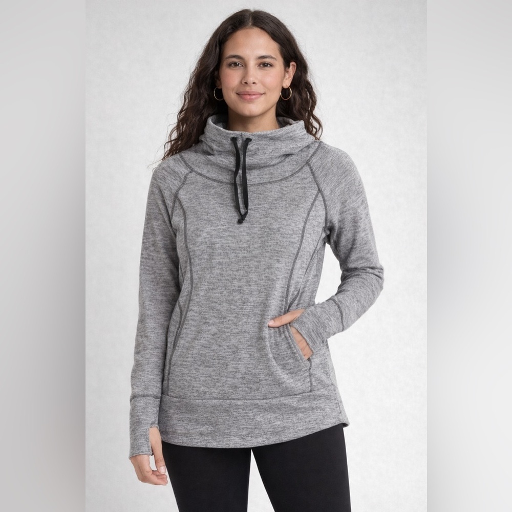 Kuhl Gray Funnel Neck Pullover Hoodie Womens Medium Stretch Athleisure Top